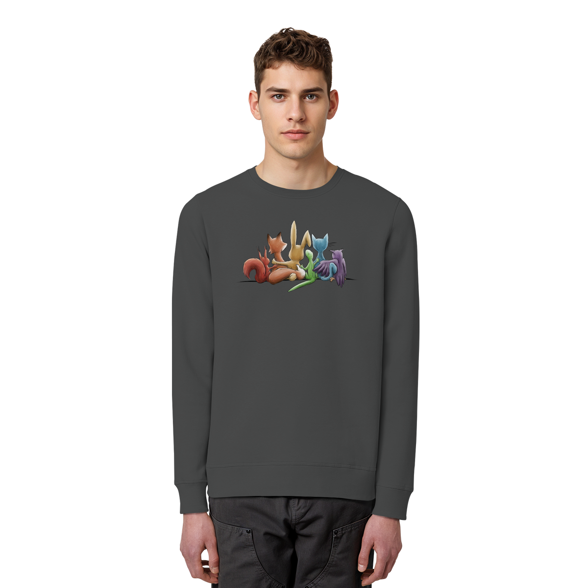 Regenbogen Tiere für Freundschaft, Toleranz und Vielfalt - Organic Basic Unisex Sweatshirt