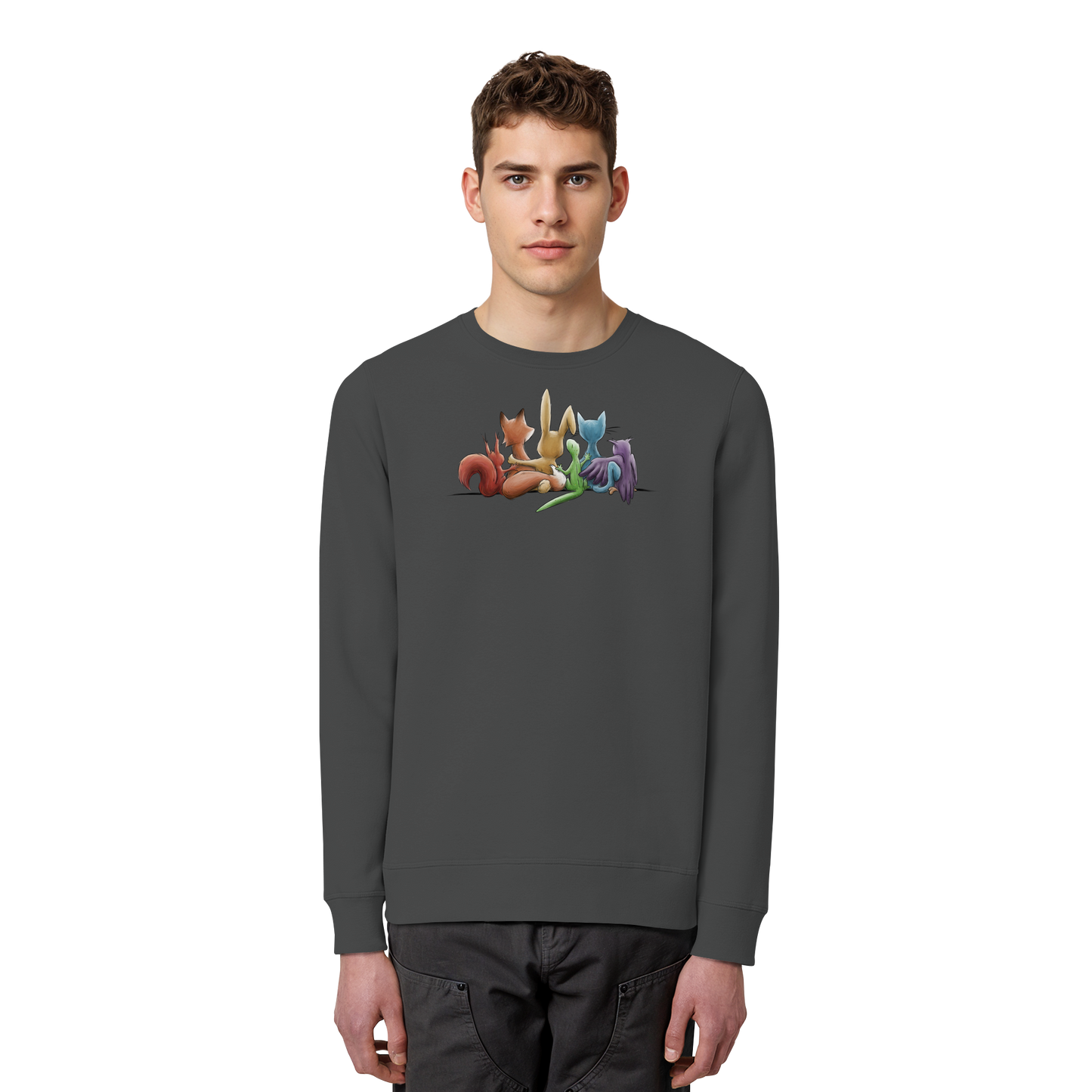 Regenbogen Tiere für Freundschaft, Toleranz und Vielfalt - Organic Basic Unisex Sweatshirt