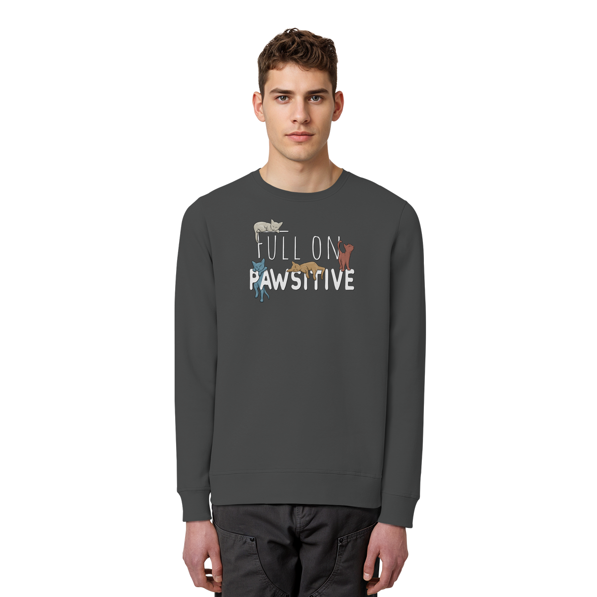 Full On Pawsitive! Gechillte Katzen - Organic Basic Unisex Sweatshirt