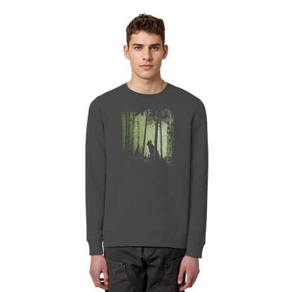 Luchs Wildkatze im Zwielicht Wald - Organic Basic Unisex Sweatshirt