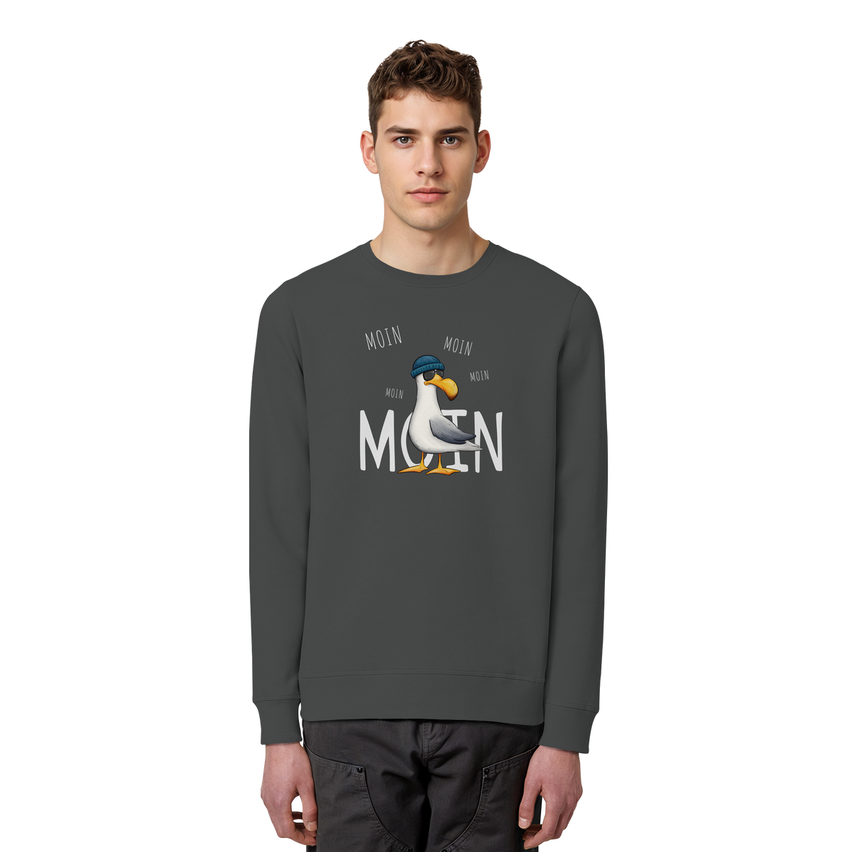 Moin Moin Lässige Hipster Möwe  - Organic Basic Unisex Sweatshirt