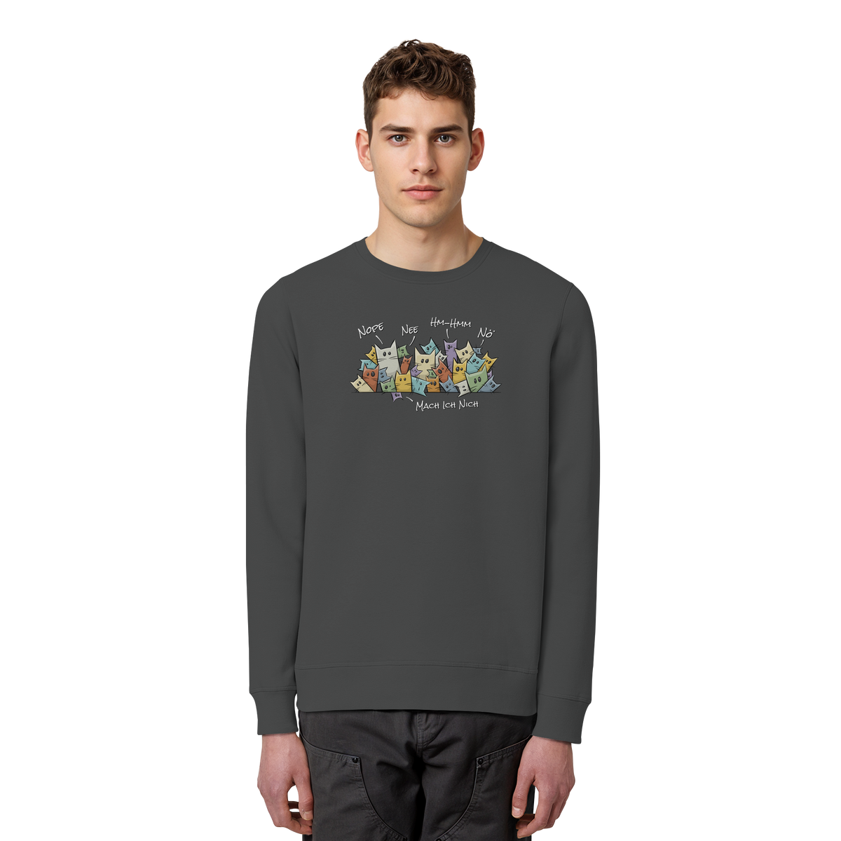 Nope, Nee, Nö Katzen - Organic Basic Unisex Sweatshirt