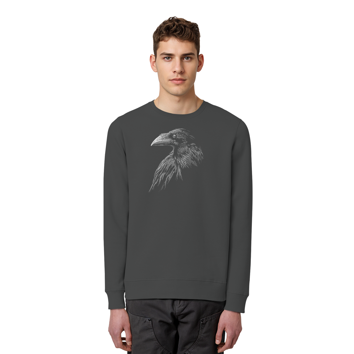 Kritzelkunst Rabe Krähe - Organic Basic Unisex Sweatshirt