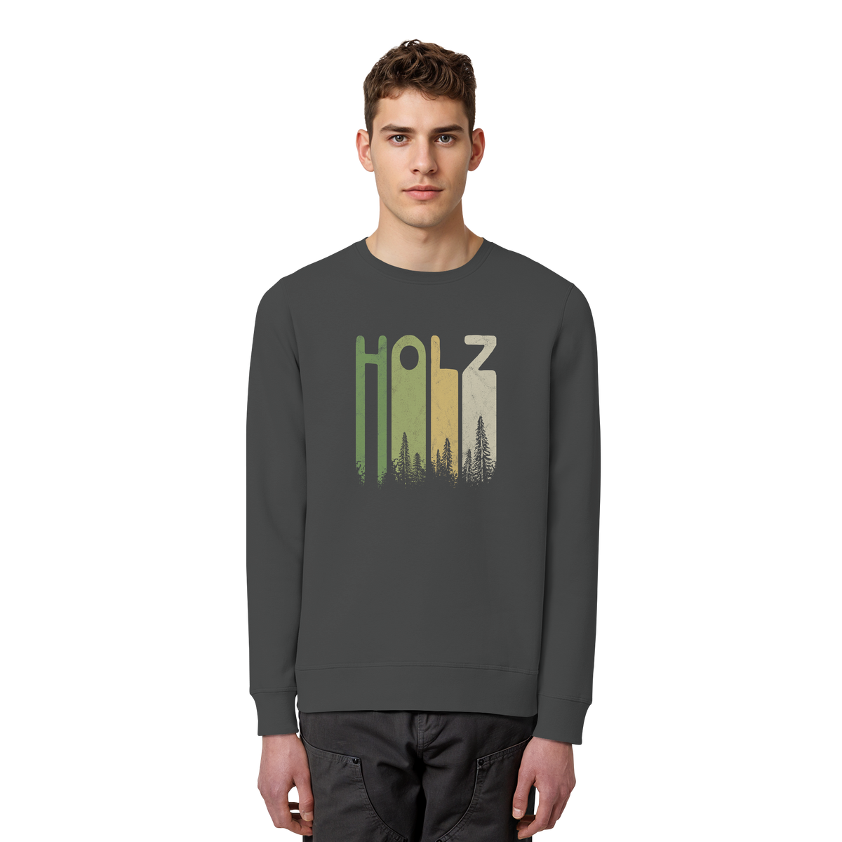 Holz Retro Wald Schriftzug - Organic Basic Unisex Sweatshirt