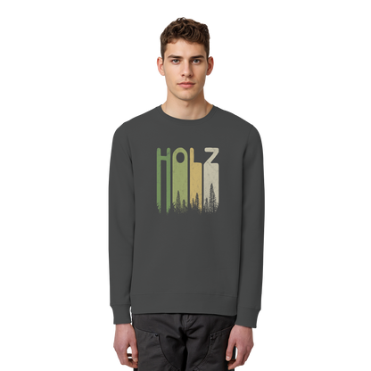 Holz Retro Wald Schriftzug - Organic Basic Unisex Sweatshirt