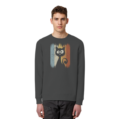 Retro Katze Silhouette - Organic Basic Unisex Sweatshirt