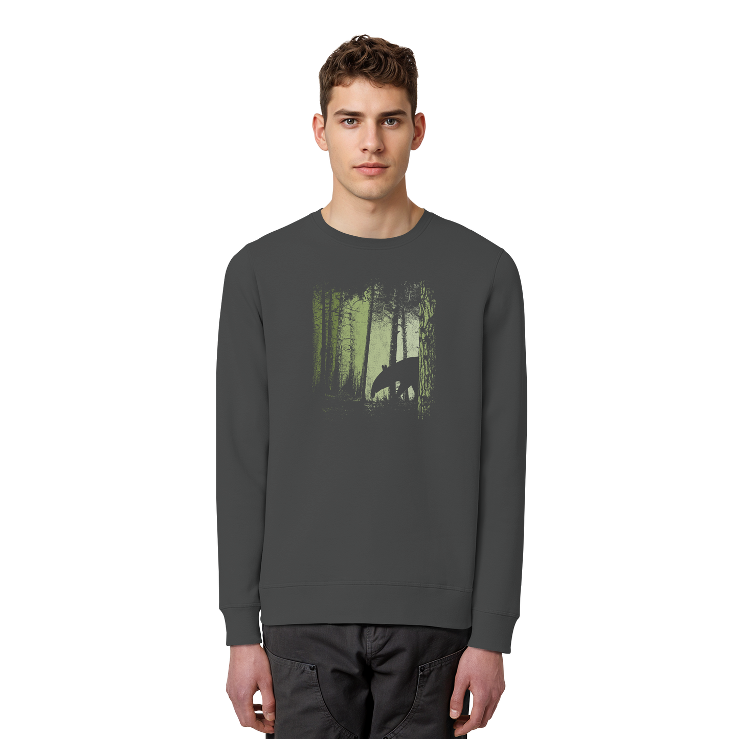 Lässiger Tapir im Zwielicht Wald - Organic Basic Unisex Sweatshirt