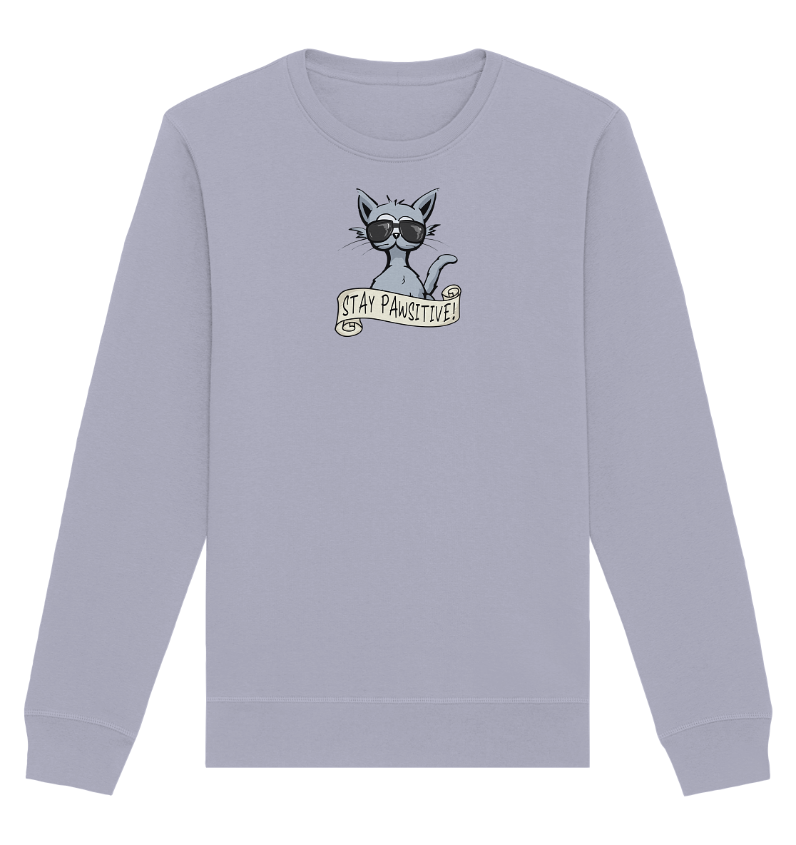 Stay Pawsitive Bleib lässig Hipster Katze - Organic Basic Unisex Sweatshirt
