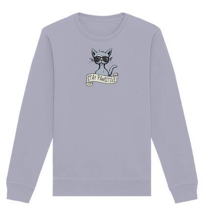 Stay Pawsitive Bleib lässig Hipster Katze - Organic Basic Unisex Sweatshirt