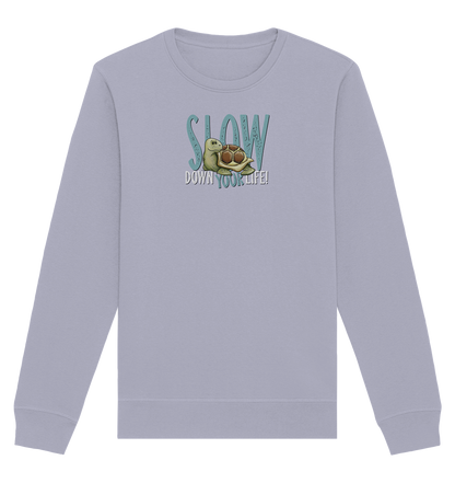 Slow Down Your Life Schildkröte - Organic Basic Unisex Sweatshirt