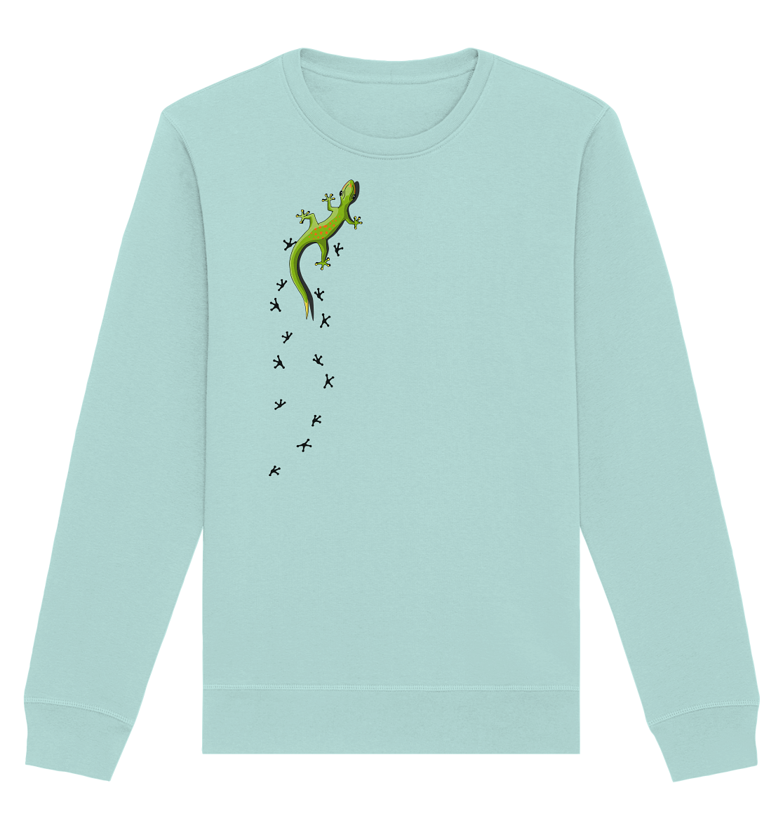 Kletternder Gecko mit Spuren - Organic Basic Unisex Sweatshirt