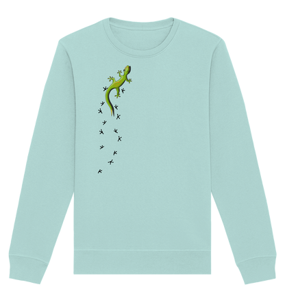 Kletternder Gecko mit Spuren - Organic Basic Unisex Sweatshirt