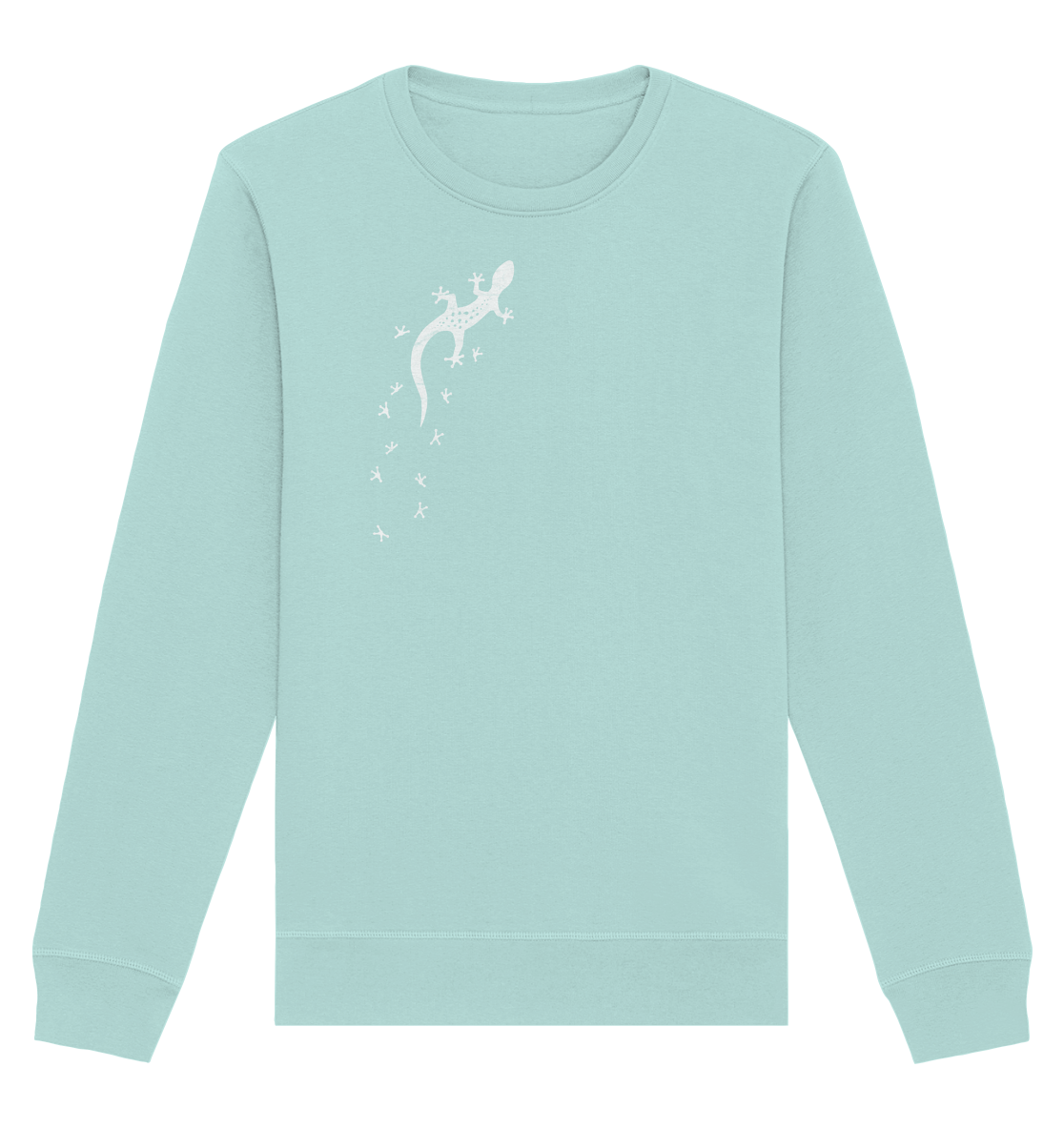 Gecko Eidechse Silhouette hell - Organic Basic Unisex Sweatshirt