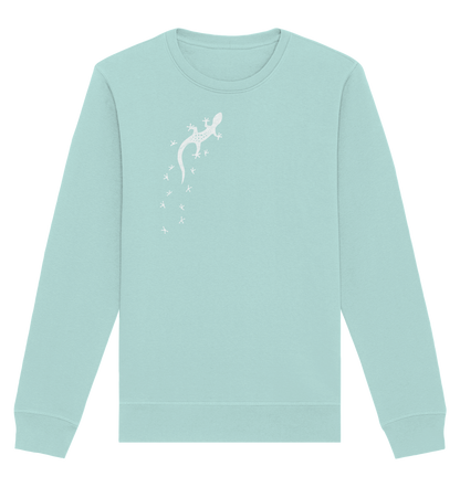 Gecko Eidechse Silhouette hell - Organic Basic Unisex Sweatshirt