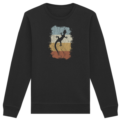 Retro Gecko Salamander Silhouette - Organic Basic Unisex Sweatshirt