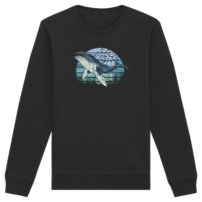 Retro Unterwasser Buckelwal - Organic Basic Unisex Sweatshirt