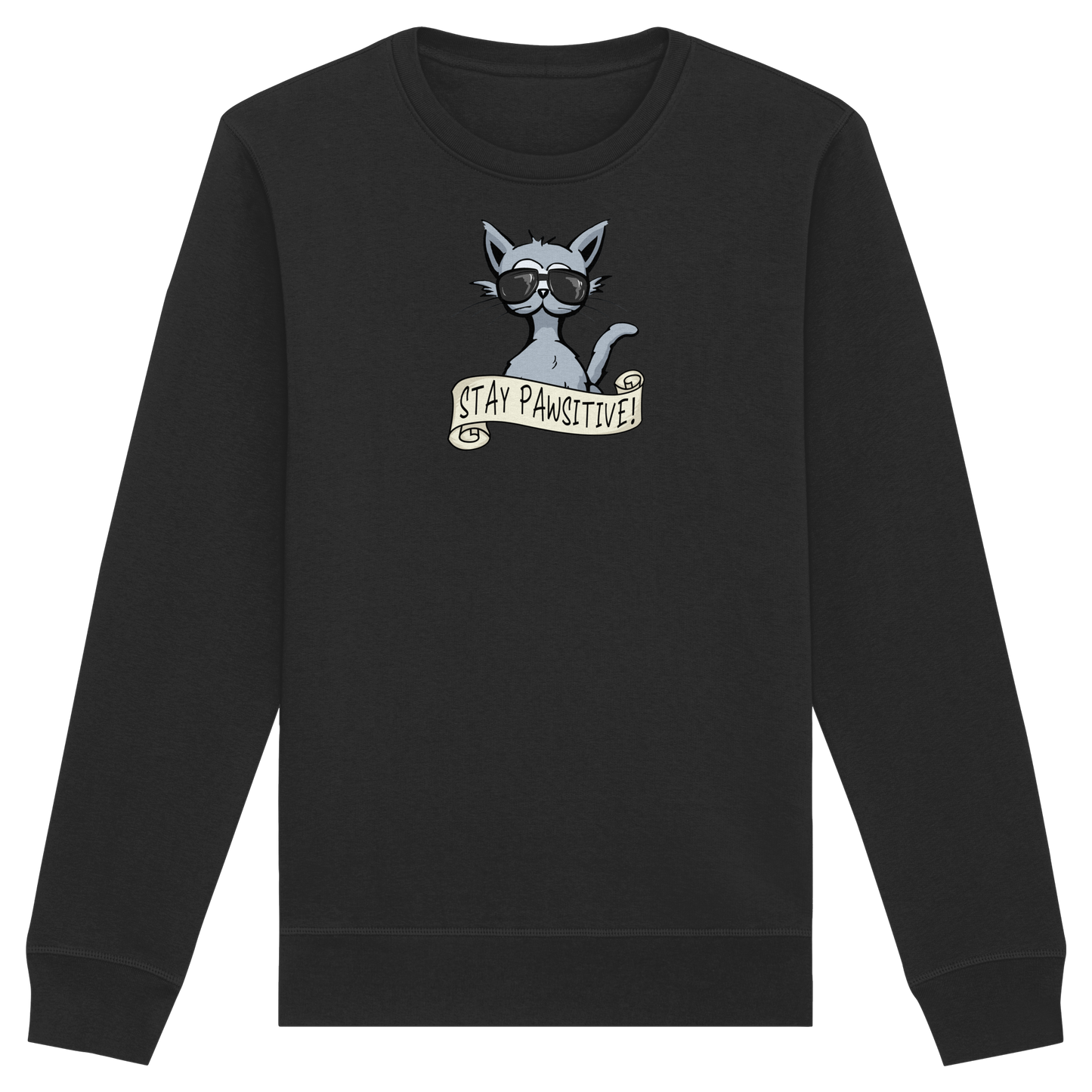 Stay Pawsitive Bleib lässig Hipster Katze - Organic Basic Unisex Sweatshirt
