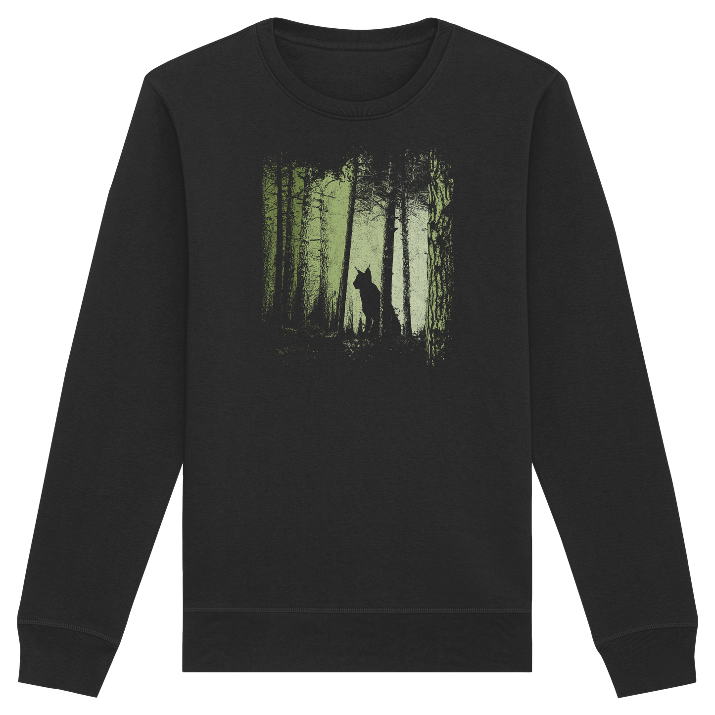 Luchs Wildkatze im Zwielicht Wald - Organic Basic Unisex Sweatshirt