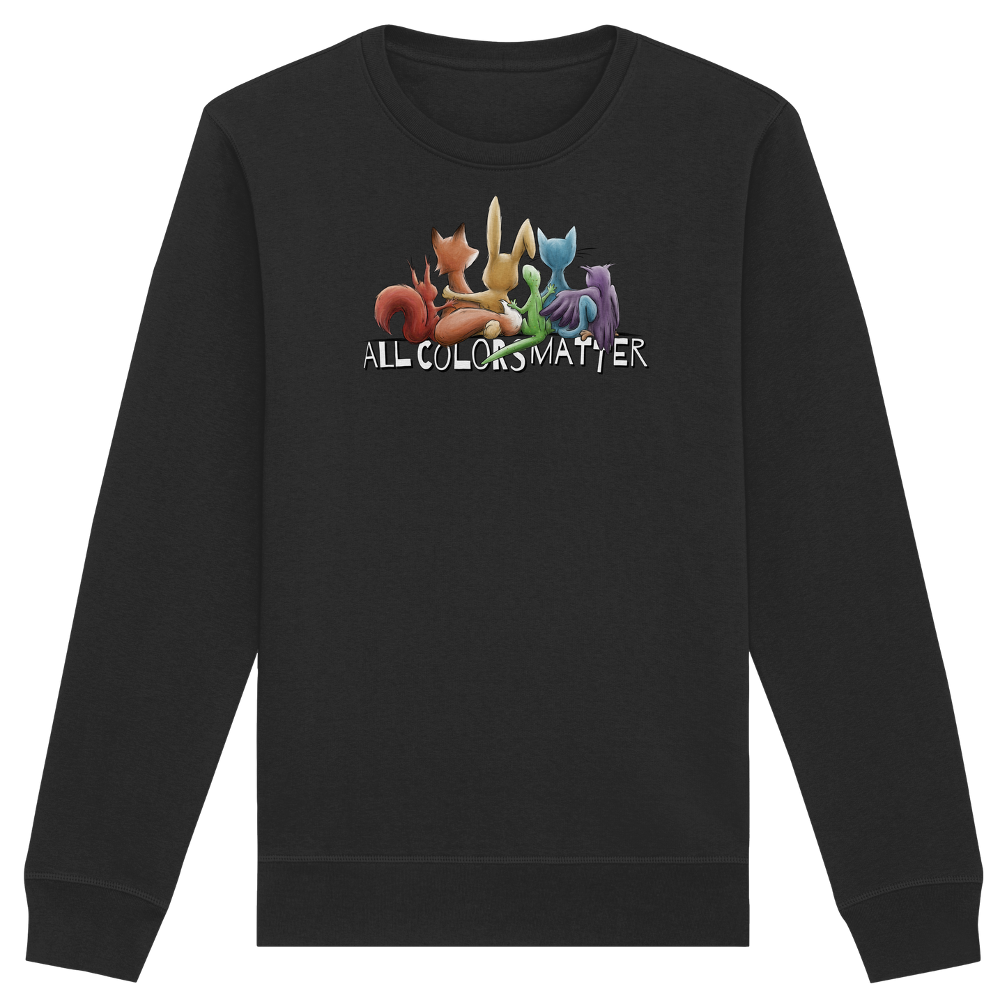 All Colors Matter! Regenbogen Tiere für Vielfalt - Organic Basic Unisex Sweatshirt