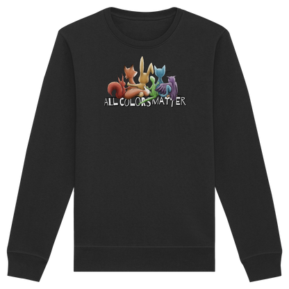 All Colors Matter! Regenbogen Tiere für Vielfalt - Organic Basic Unisex Sweatshirt