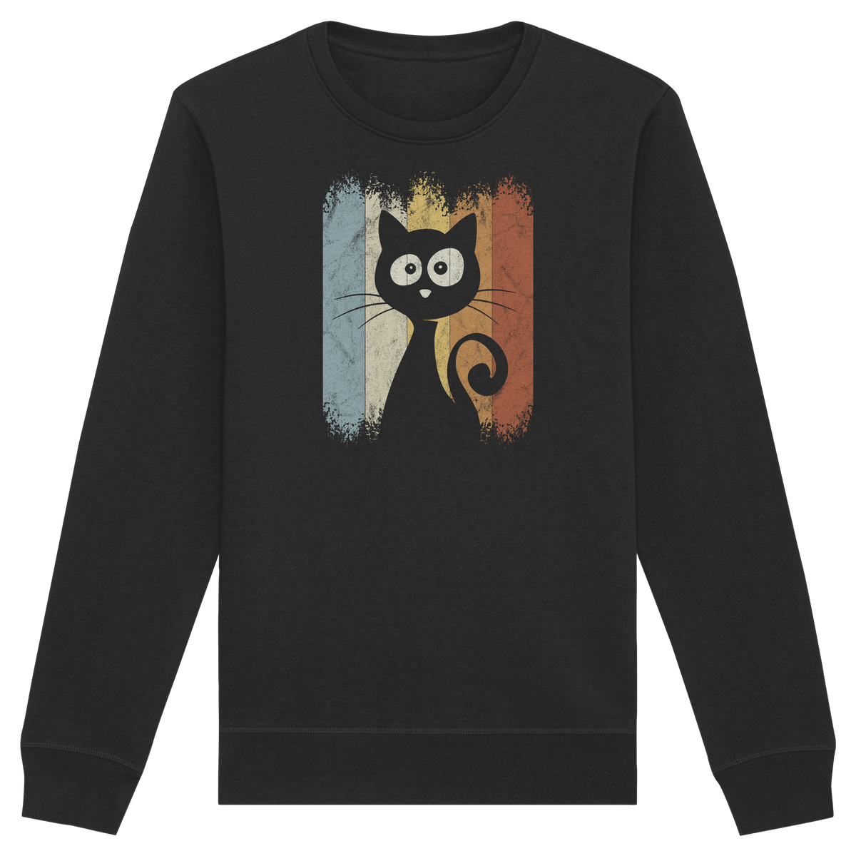 Retro Katze Silhouette - Organic Basic Unisex Sweatshirt