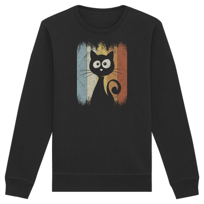Retro Katze Silhouette - Organic Basic Unisex Sweatshirt