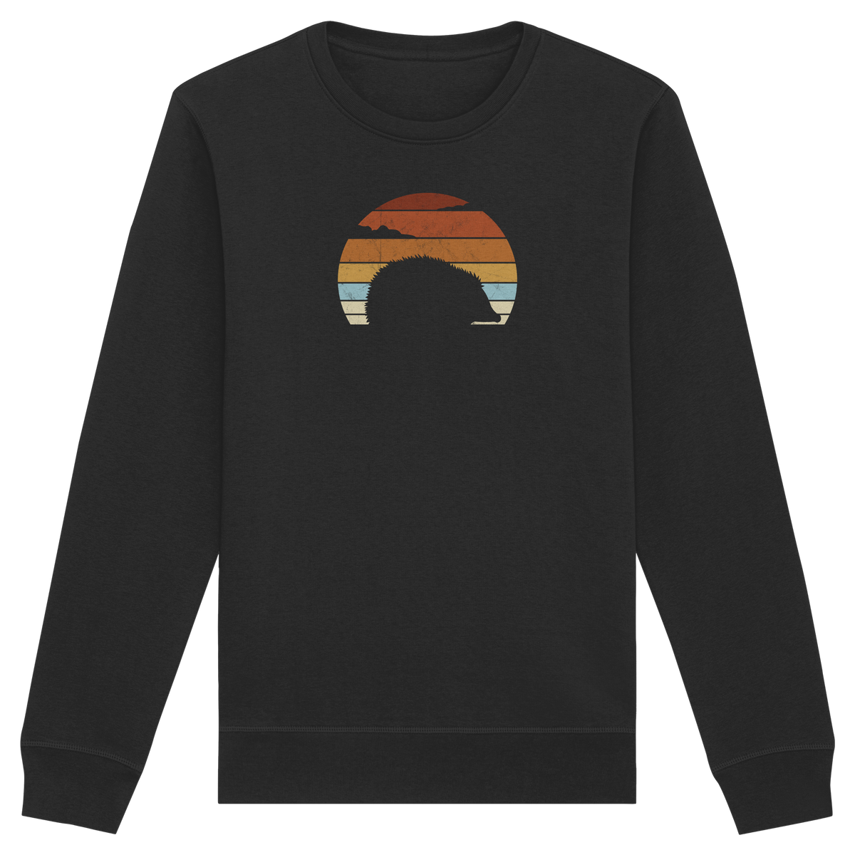 Retro Igel Silhouette im Sonnenuntergang - Organic Basic Unisex Sweatshirt