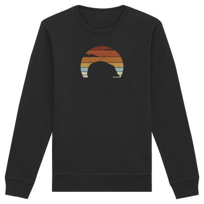 Retro Igel Silhouette im Sonnenuntergang - Organic Basic Unisex Sweatshirt