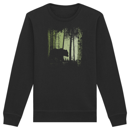 Braunbär im Zwielicht Wald - Organic Basic Unisex Sweatshirt