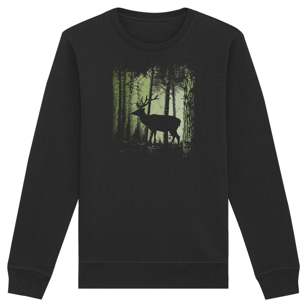 Hirsch im Zwielicht Wald - Organic Basic Unisex Sweatshirt
