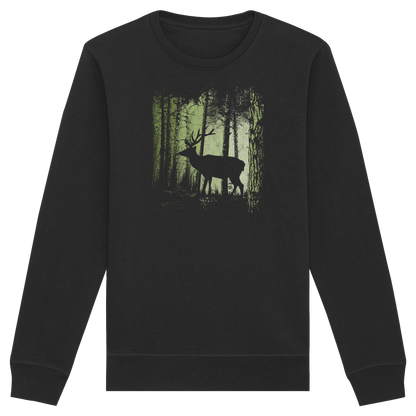 Hirsch im Zwielicht Wald - Organic Basic Unisex Sweatshirt
