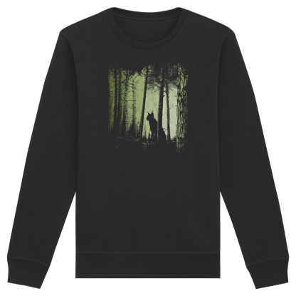 Luchs Wildkatze im Zwielicht Wald - Organic Basic Unisex Sweatshirt
