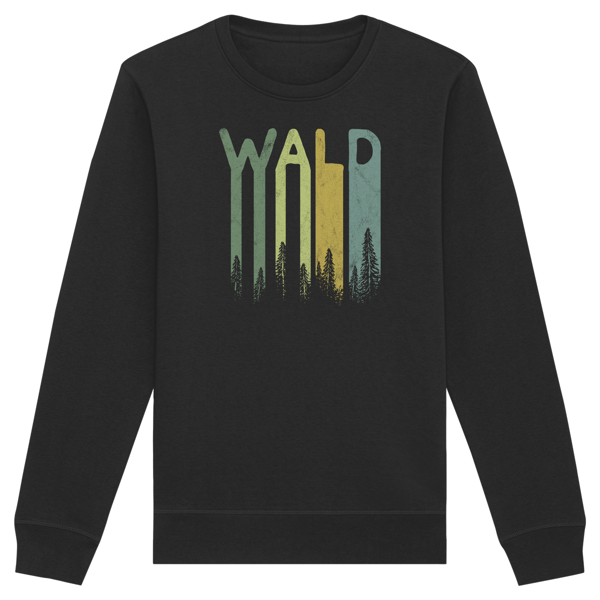 Wald Retro Forst Schriftzug - Organic Basic Unisex Sweatshirt