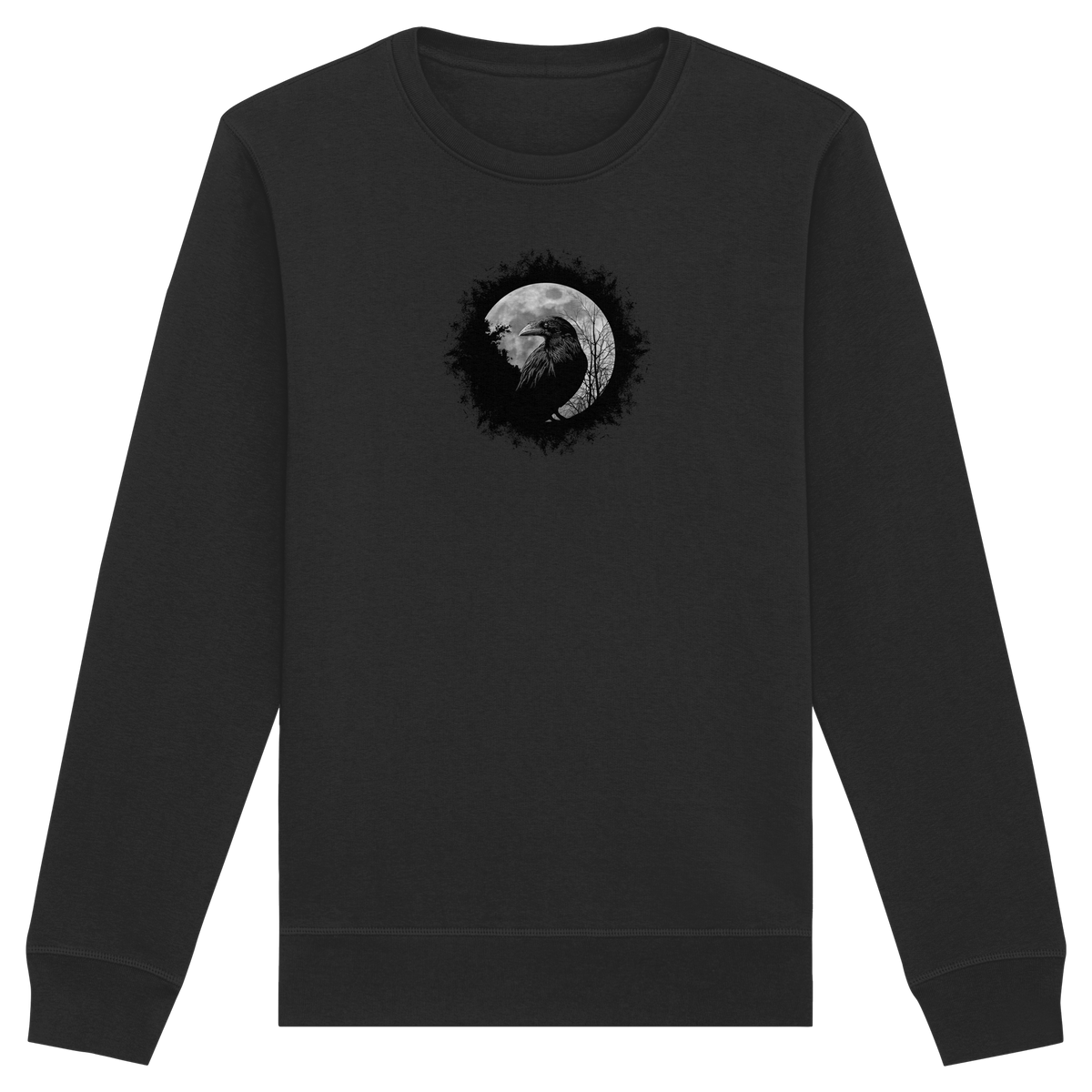 Schwarzer Rabe bei Vollmond  - Organic Basic Unisex Sweatshirt