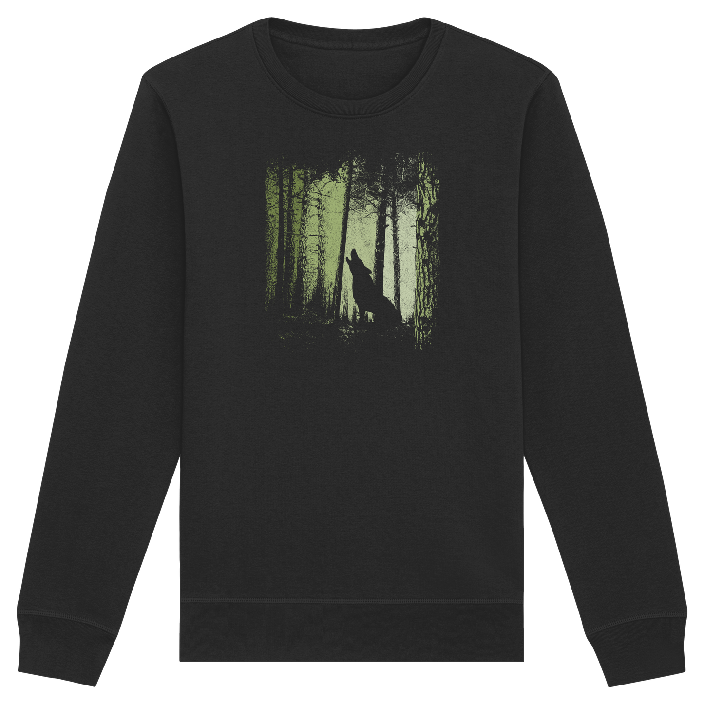 Einsamer Wolf im Zwielicht Wald  - Organic Basic Unisex Sweatshirt