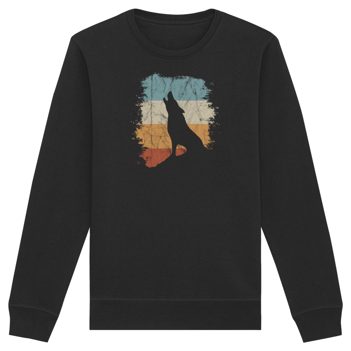 Retro Style lässig heulender Wolf  - Organic Basic Unisex Sweatshirt