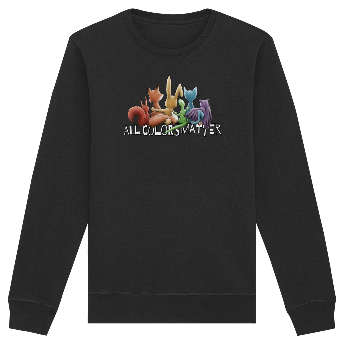 All Colors Matter! Regenbogen Tiere für Vielfalt - Organic Basic Unisex Sweatshirt