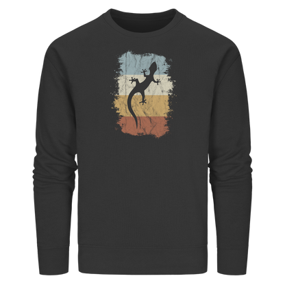 Retro Gecko Salamander Silhouette - Organic Basic Unisex Sweatshirt
