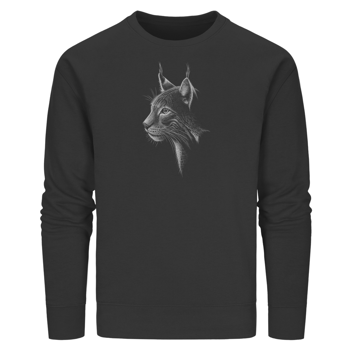 Luchs Kritzelkunst Wildkatze Illustration - Organic Basic Unisex Sweatshirt
