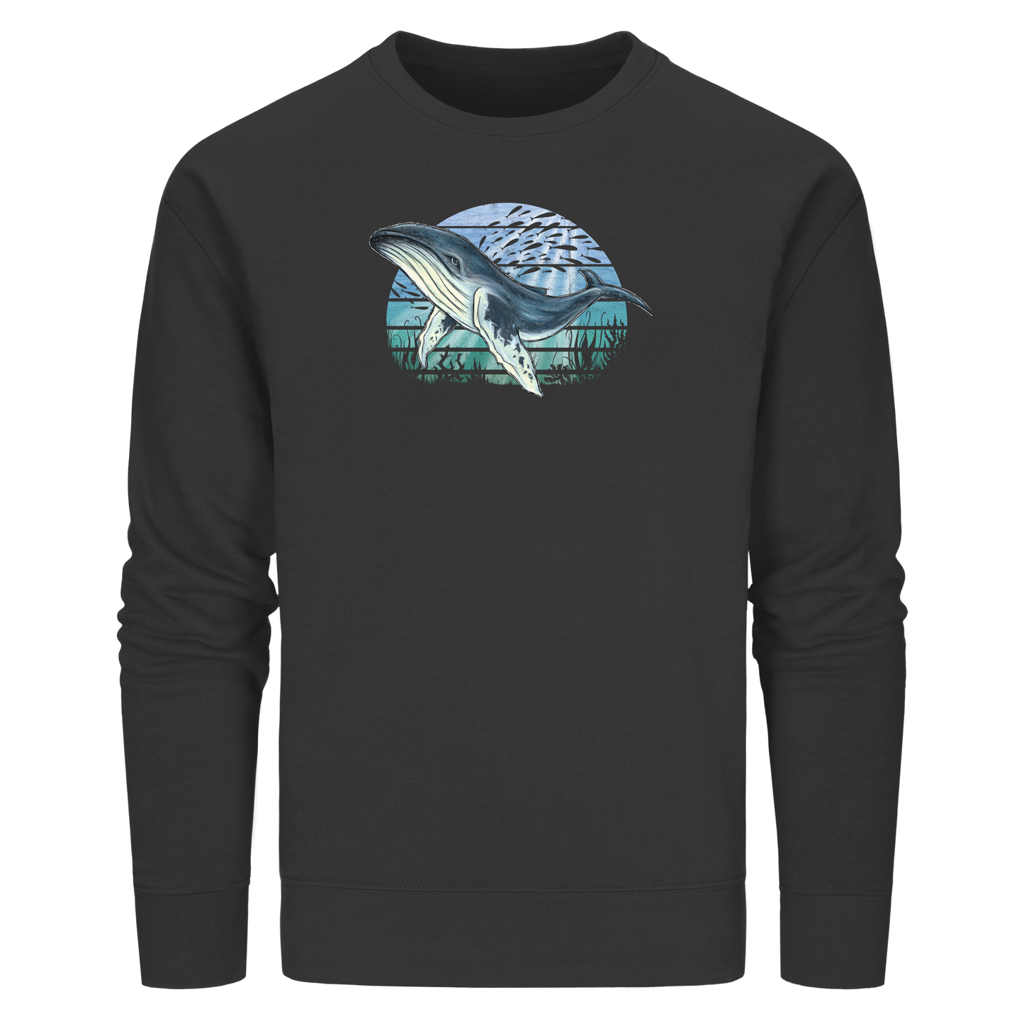 Retro Unterwasser Buckelwal - Organic Basic Unisex Sweatshirt