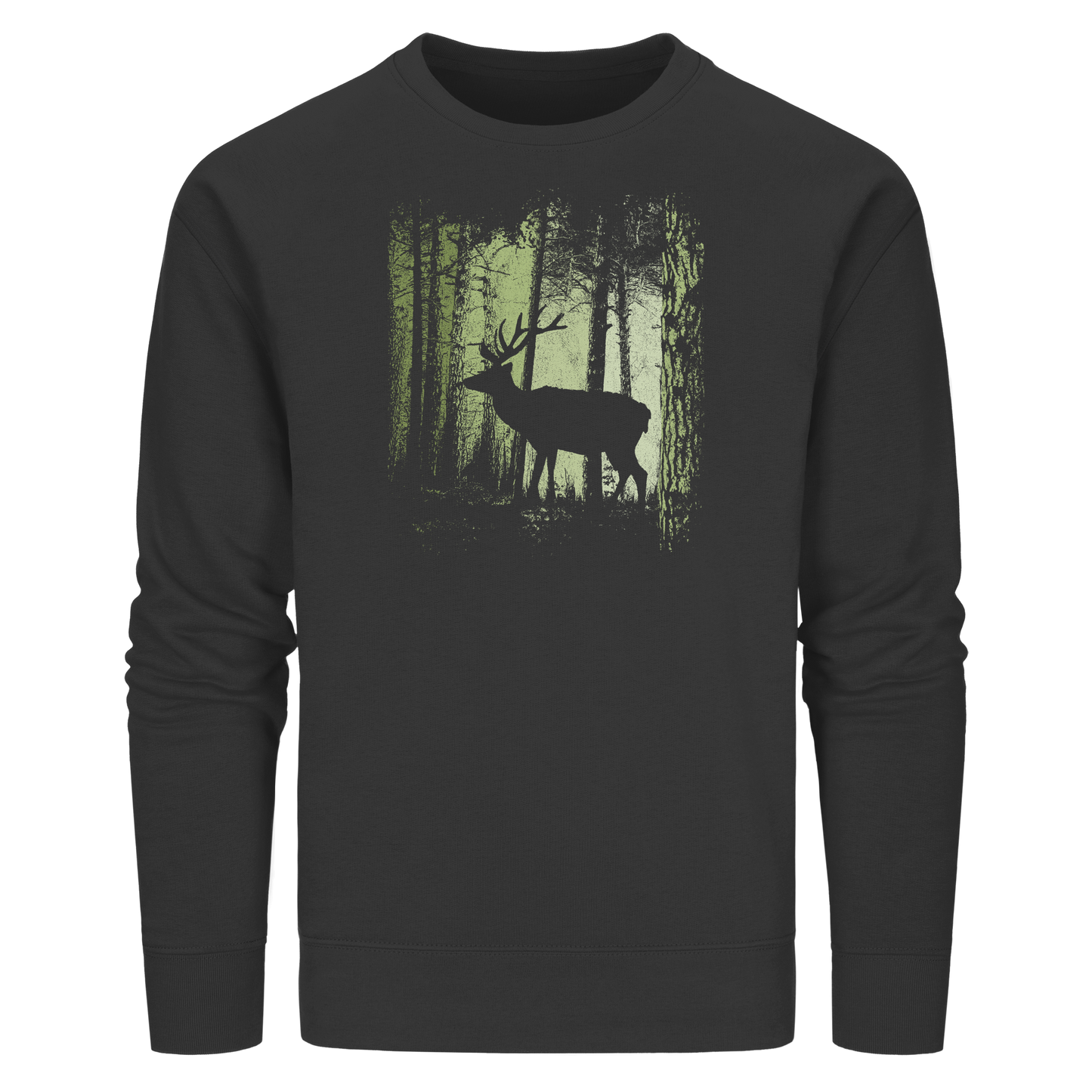 Hirsch im Zwielicht Wald - Organic Basic Unisex Sweatshirt