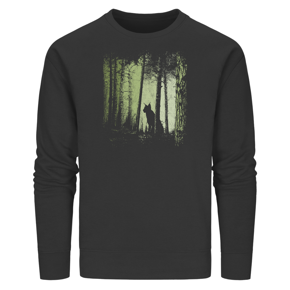 Luchs Wildkatze im Zwielicht Wald - Organic Basic Unisex Sweatshirt