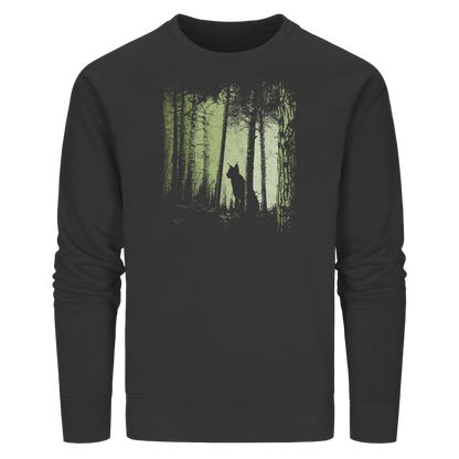 Luchs Wildkatze im Zwielicht Wald - Organic Basic Unisex Sweatshirt