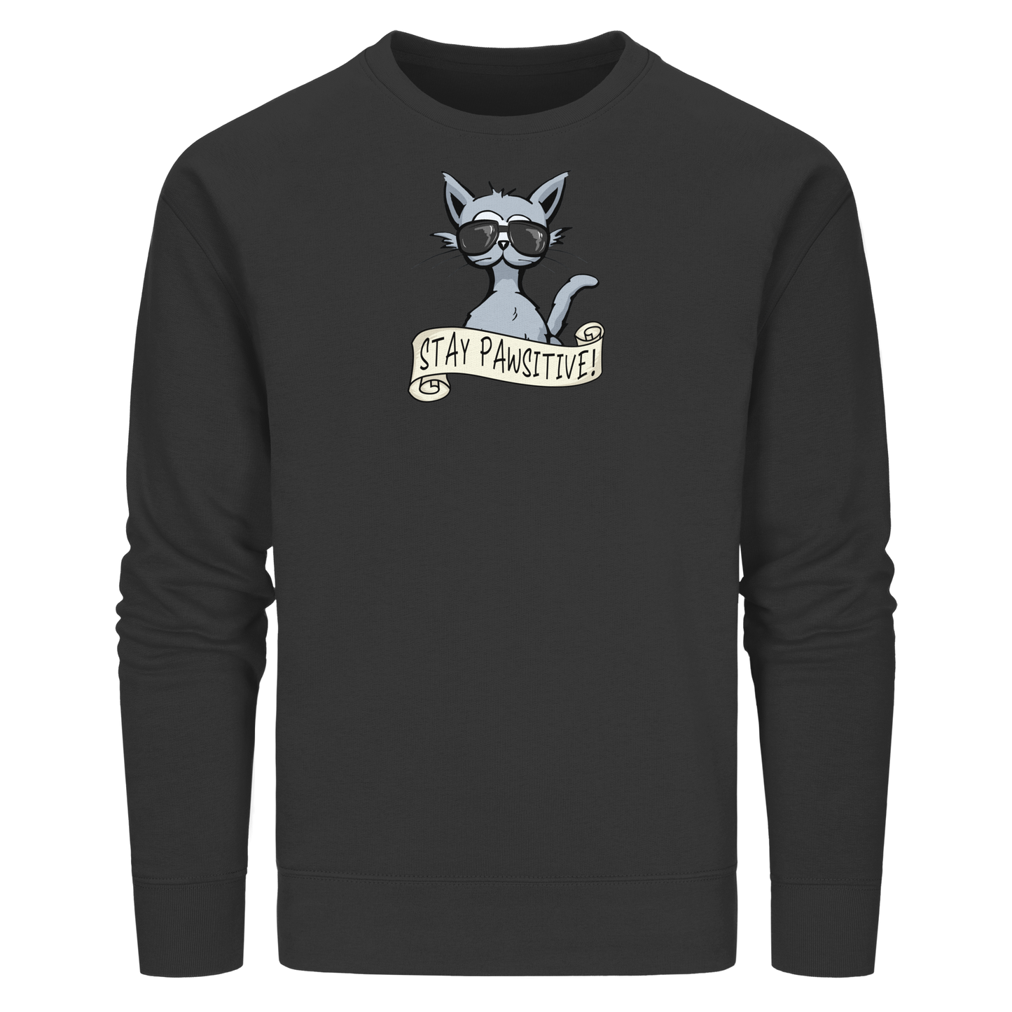 Stay Pawsitive Bleib lässig Hipster Katze - Organic Basic Unisex Sweatshirt