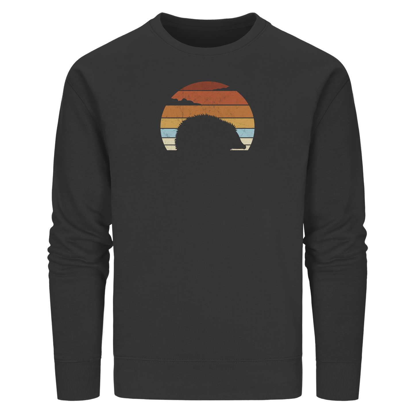 Retro Igel Silhouette im Sonnenuntergang - Organic Basic Unisex Sweatshirt