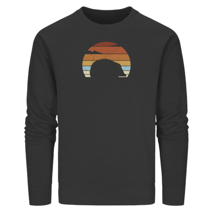 Retro Igel Silhouette im Sonnenuntergang - Organic Basic Unisex Sweatshirt