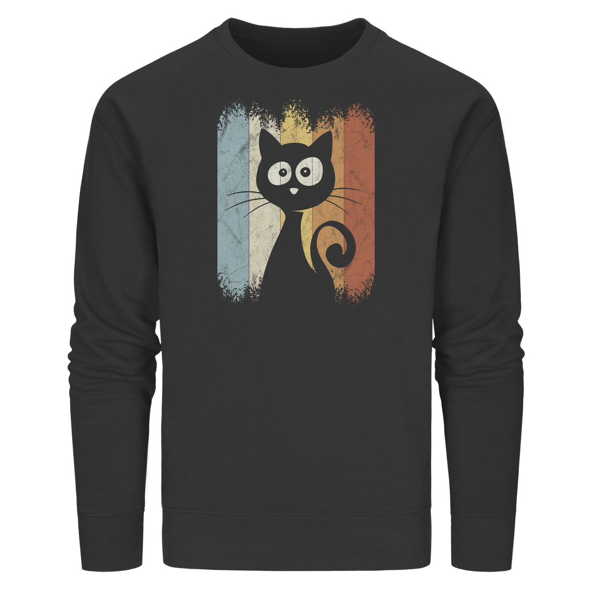 Retro Katze Silhouette - Organic Basic Unisex Sweatshirt
