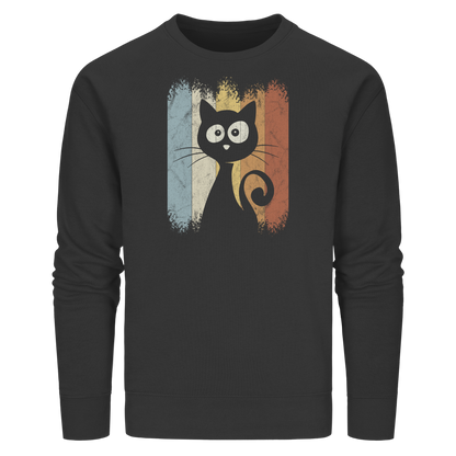 Retro Katze Silhouette - Organic Basic Unisex Sweatshirt