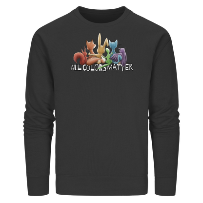 All Colors Matter! Regenbogen Tiere für Vielfalt - Organic Basic Unisex Sweatshirt