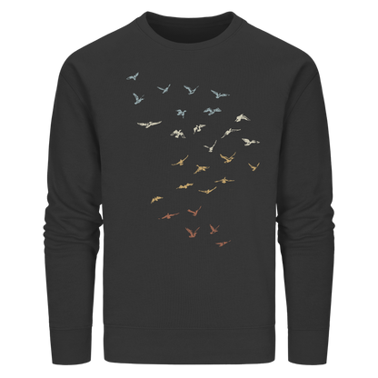 Retro Vogel Schwarm - Organic Basic Unisex Sweatshirt